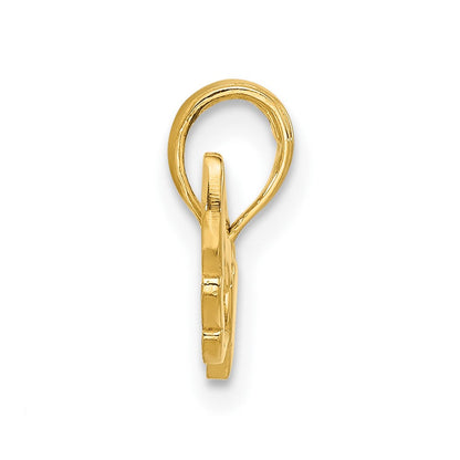 14K Gelbgold Fantasie Herz und Flügel Charm