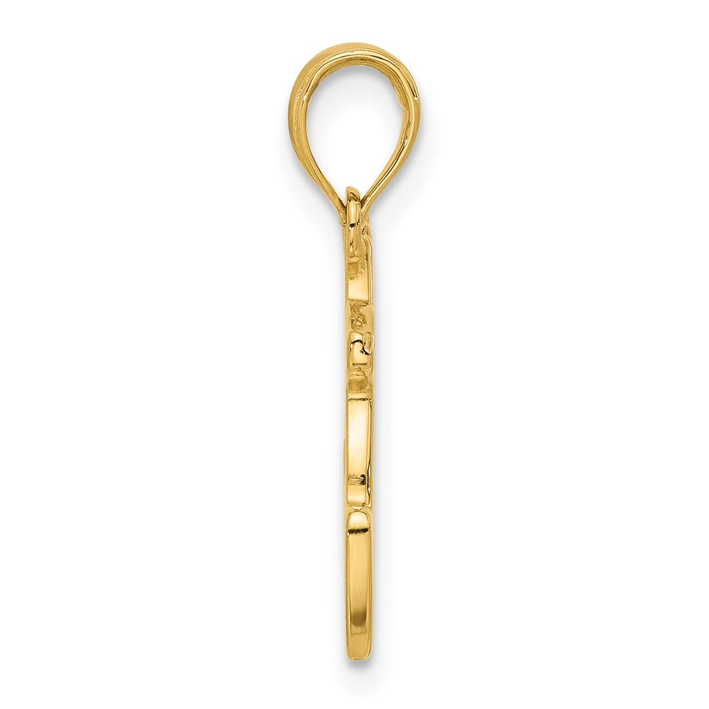 14K Gelbgold Poliert Prancing Reindeer Charm
