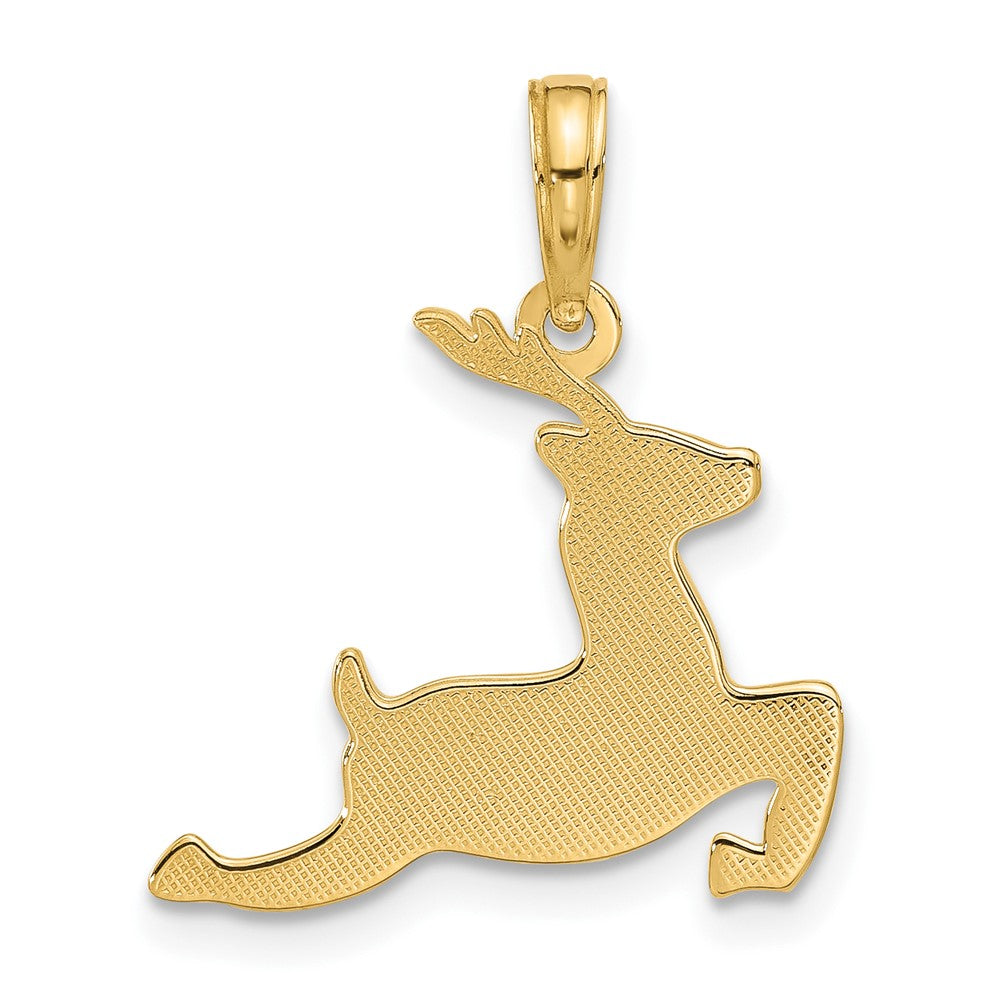 14K Gelbgold Poliert Prancing Reindeer Charm