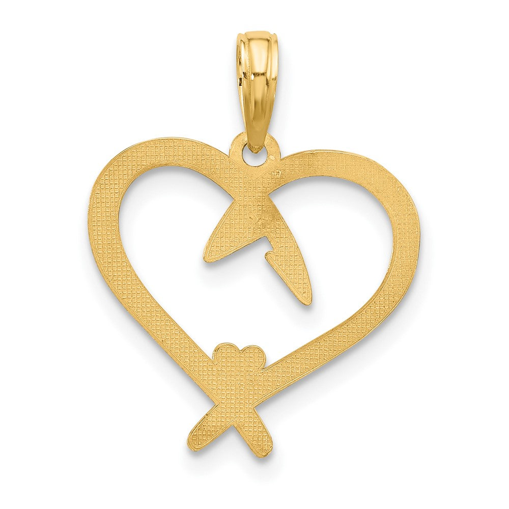14K Gelbgold Fantasie Herz Charm