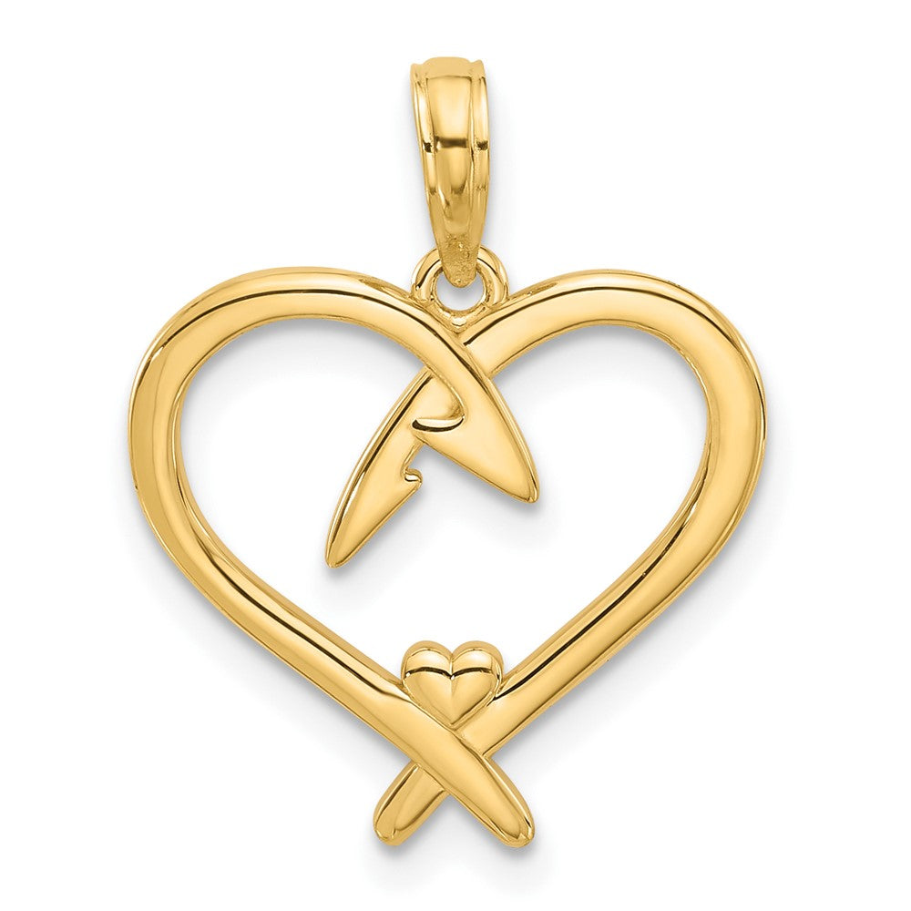 14K Gelbgold Fantasie Herz Charm