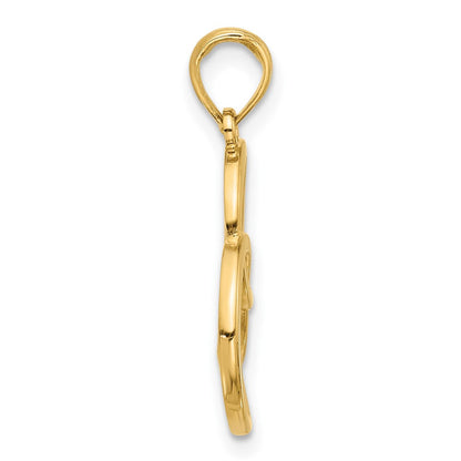 14K Gelbgold Fantasie Herz Charm