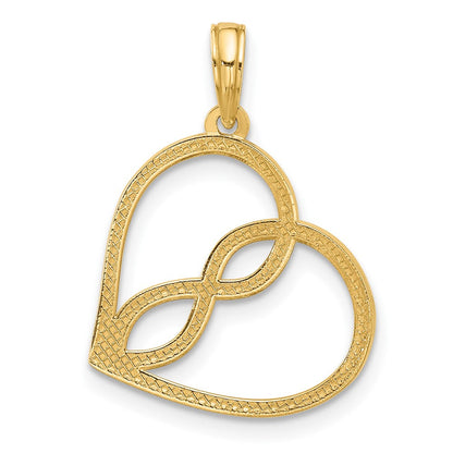 14K Gelbgold Fantasie Herz Charm