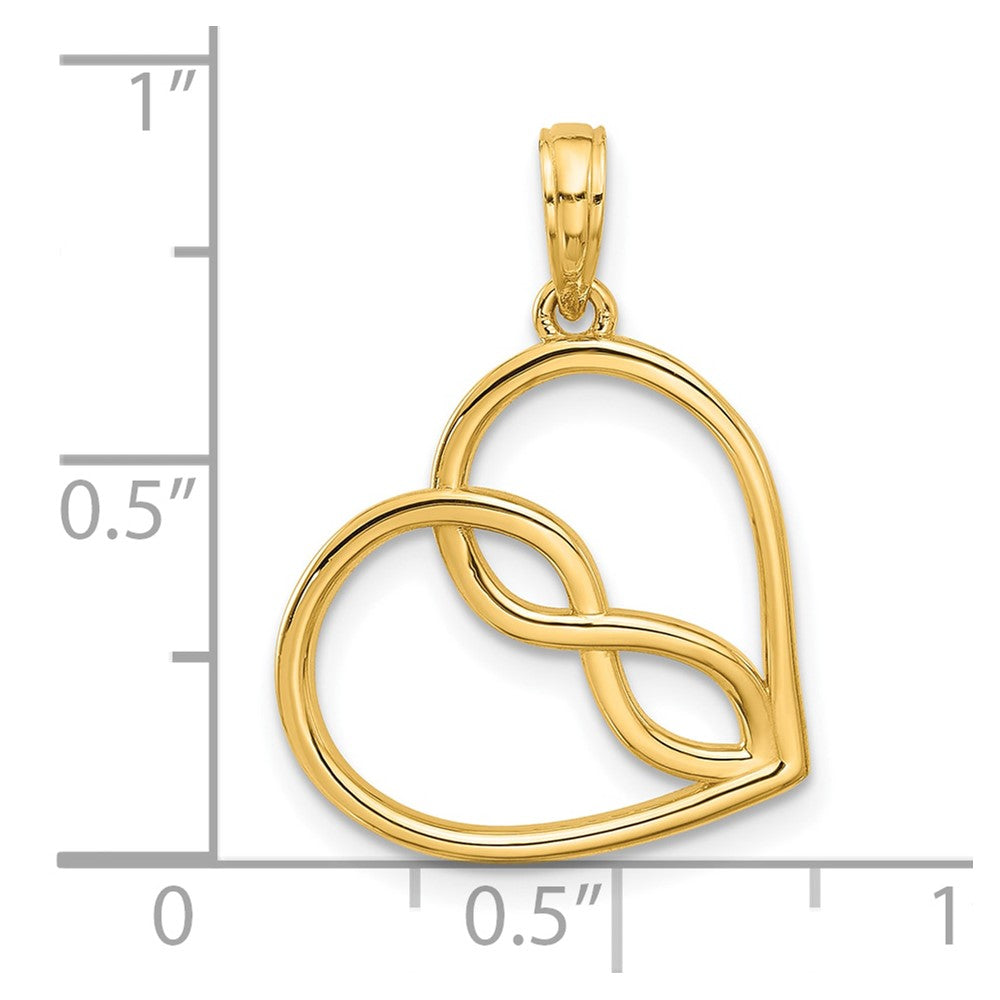 14K Gelbgold Fantasie Herz Charm