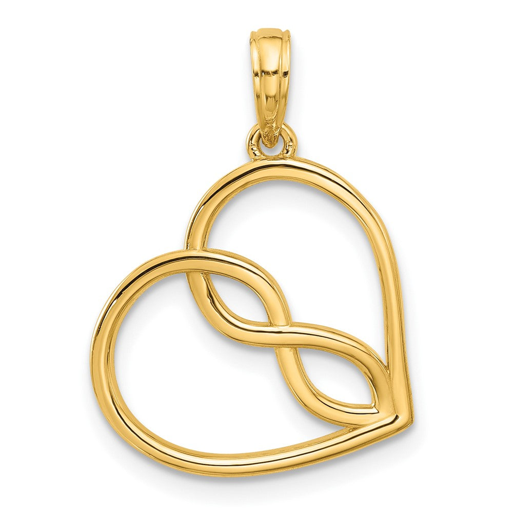 14K Gelbgold Fantasie Herz Charm