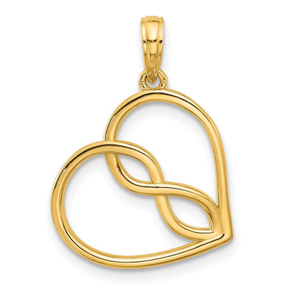14K Gelbgold Fantasie Herz Charm