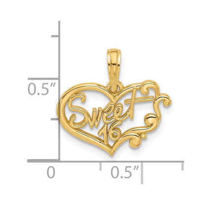 14K Gelbgold Fantasie Süß 16 Charm