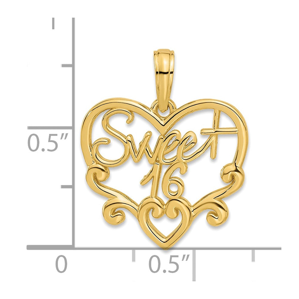 14K Gelbgold Fantasie Süß 16 Charm