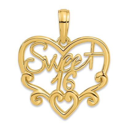 14K Gelbgold Fantasie Süß 16 Charm