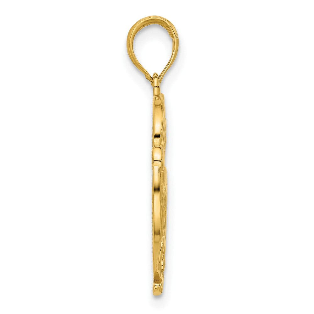 14K Gelbgold Poliert Fantasie Hummingbird Charm