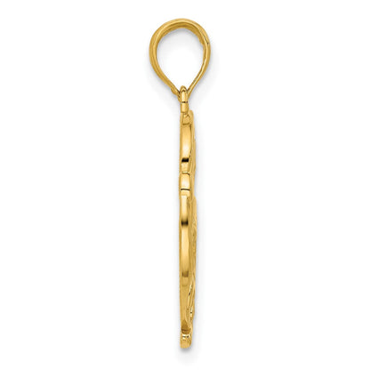 14K Gelbgold Poliert Fantasie Hummingbird Charm