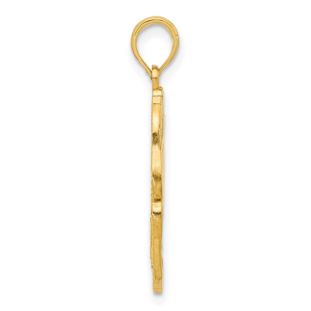 14K Gelbgold Poliert Fantasie Hummingbird Charm
