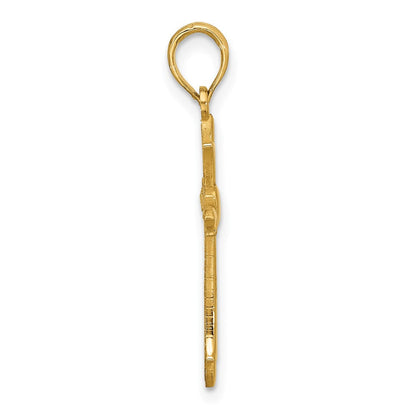 14K Gelbgold Fantasie Kreuz Charm