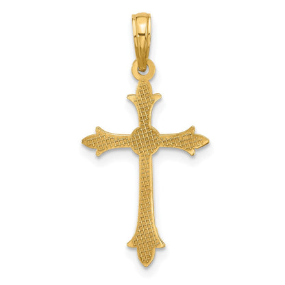 14K Gelbgold Fantasie Kreuz Charm
