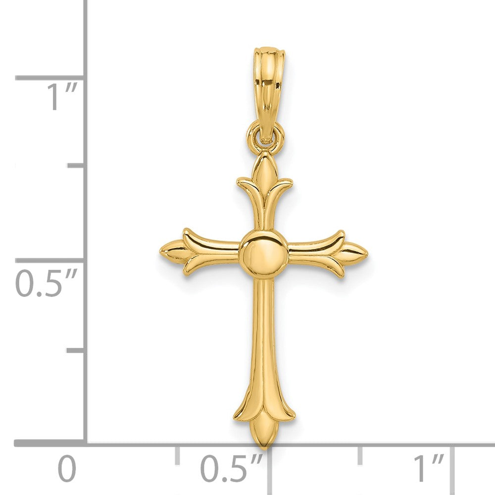 14K Gelbgold Fantasie Kreuz Charm