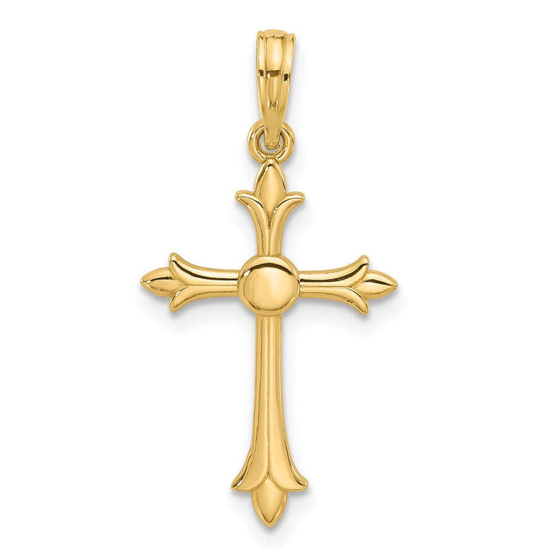 14K Gelbgold Fantasie Kreuz Charm