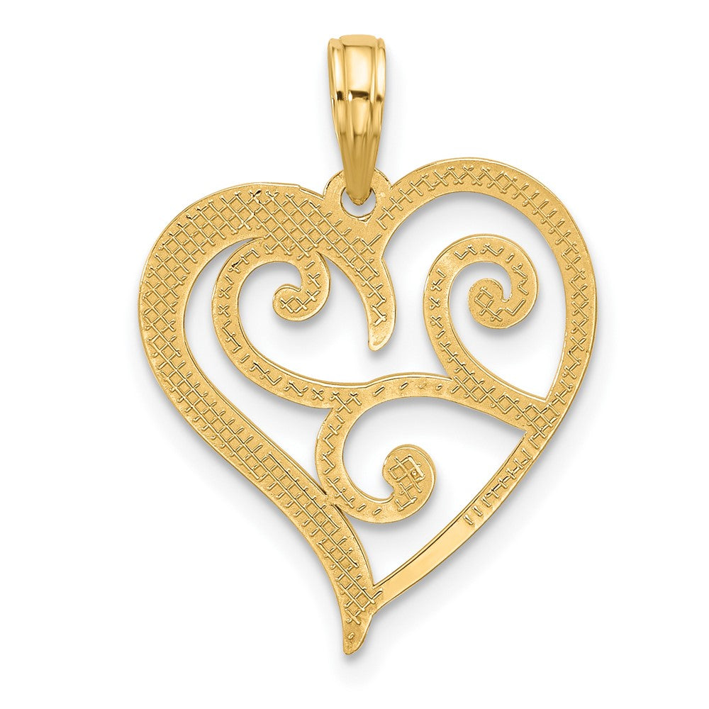 14K Gelbgold Fantasie Herz Charm