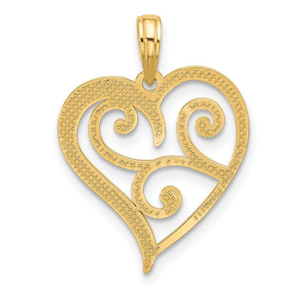 14K Gelbgold Fantasie Herz Charm