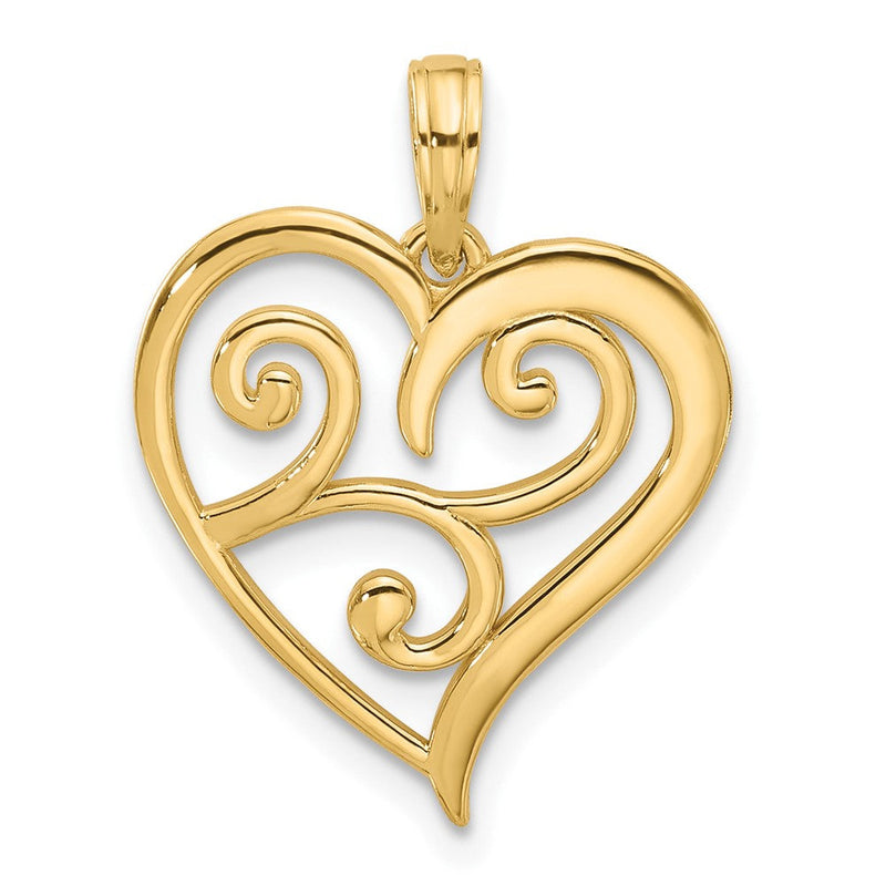 14K Gelbgold Fantasie Herz Charm