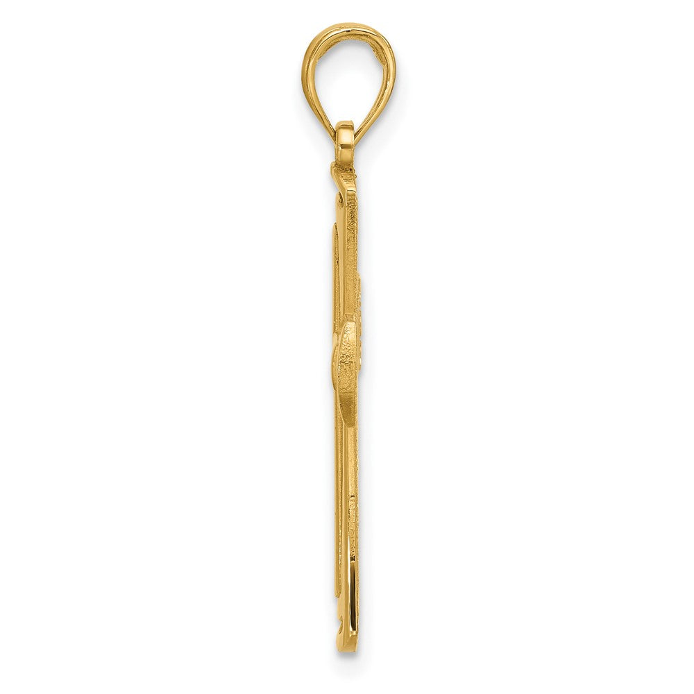 14K Gelbgold Fantasie Kreuz Charm