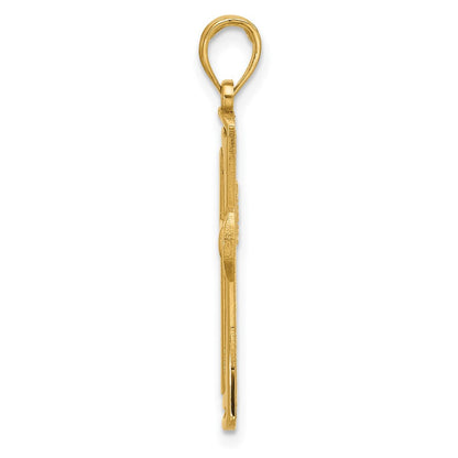14K Gelbgold Fantasie Kreuz Charm