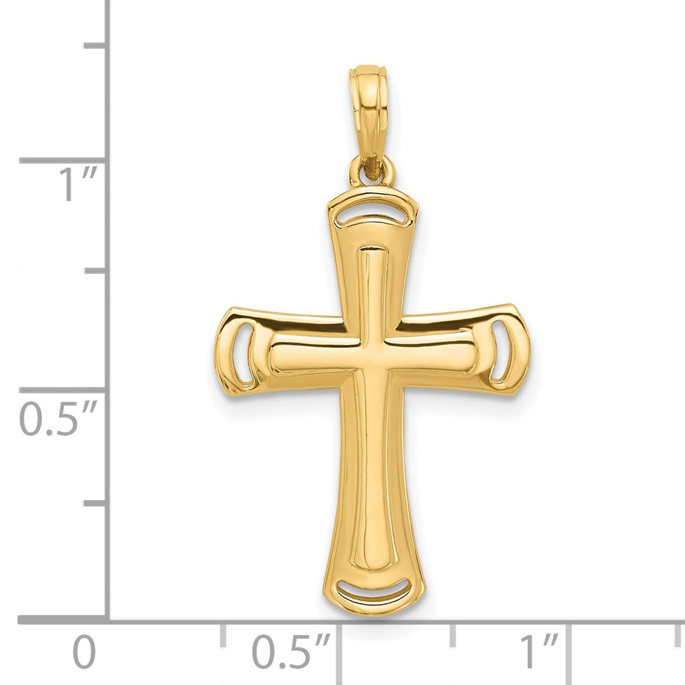 14K Gelbgold Fantasie Kreuz Charm