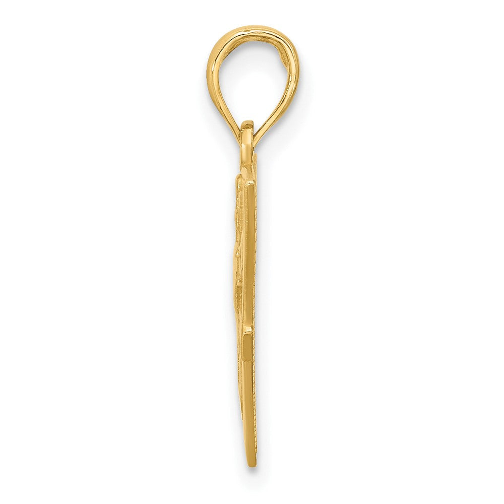 14K Gelbgold Poliert Dreieck Caduceus Charm