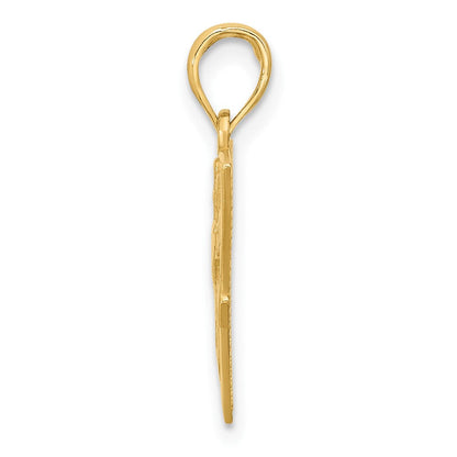 14K Gelbgold Poliert Dreieck Caduceus Charm