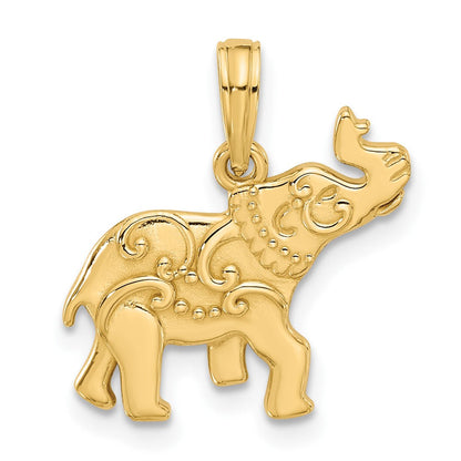 14K Gelbgold Poliert Fantasie Elefant Charm