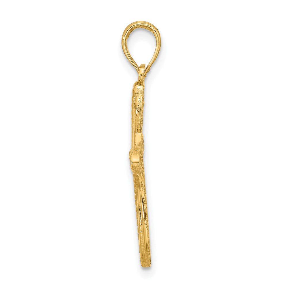 14K Gelbgold Fantasie Kreuz Charm