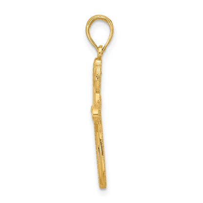 14K Gelbgold Fantasie Kreuz Charm