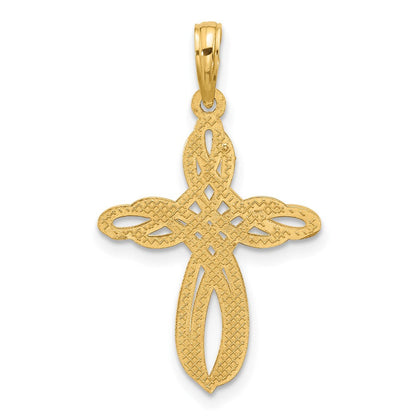 14K Gelbgold Fantasie Kreuz Charm
