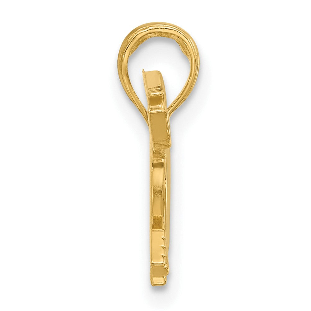 14K Gelbgold Poliert Herz und Arrows Charm