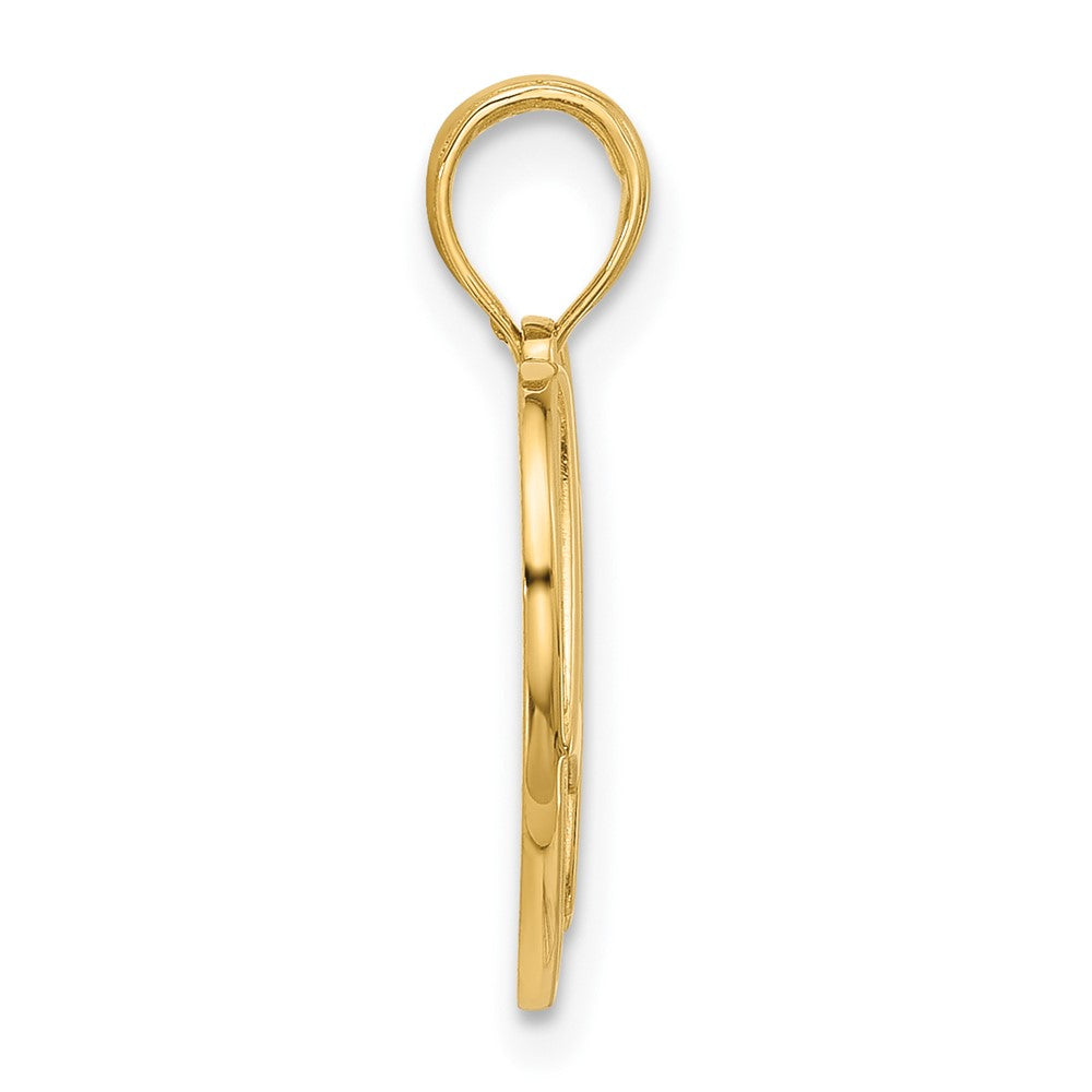14K Gelbgold Poliert Fantasie Liebe Herz Charm