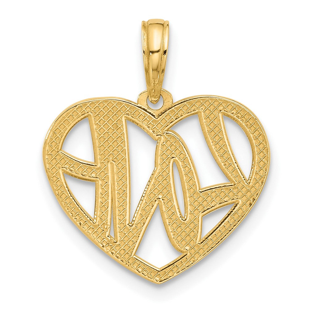 14K Gelbgold Poliert Fantasie Liebe Herz Charm