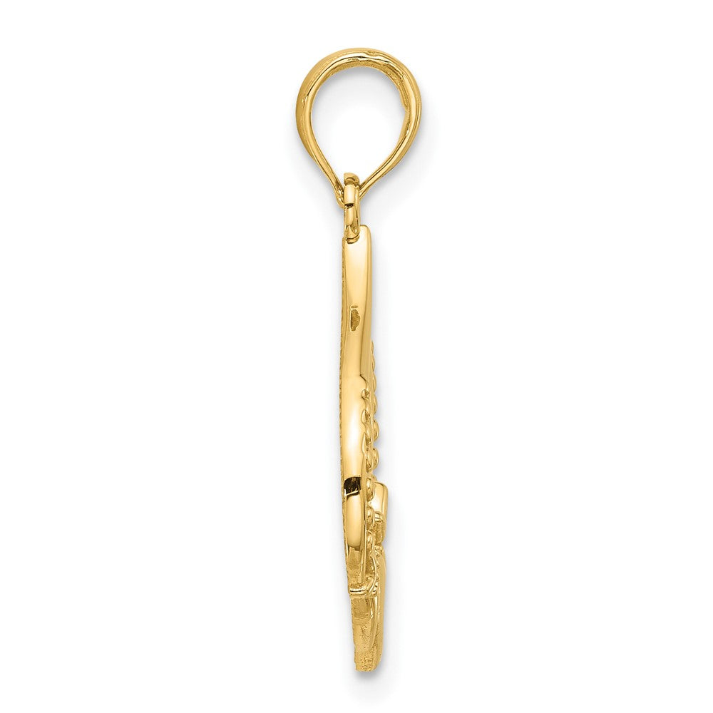14K Gelbgold Poliert Claddagh Anhänger
