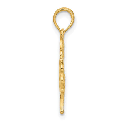 14K Gelbgold Poliert Fantasie Schmetterling Charm