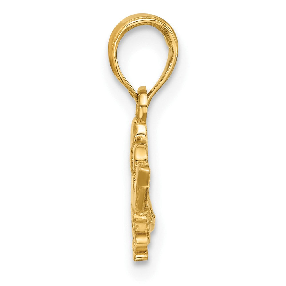 14K Gelbgold Poliert Princess Krone Charm