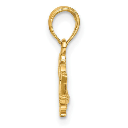 14K Gelbgold Poliert Princess Krone Charm