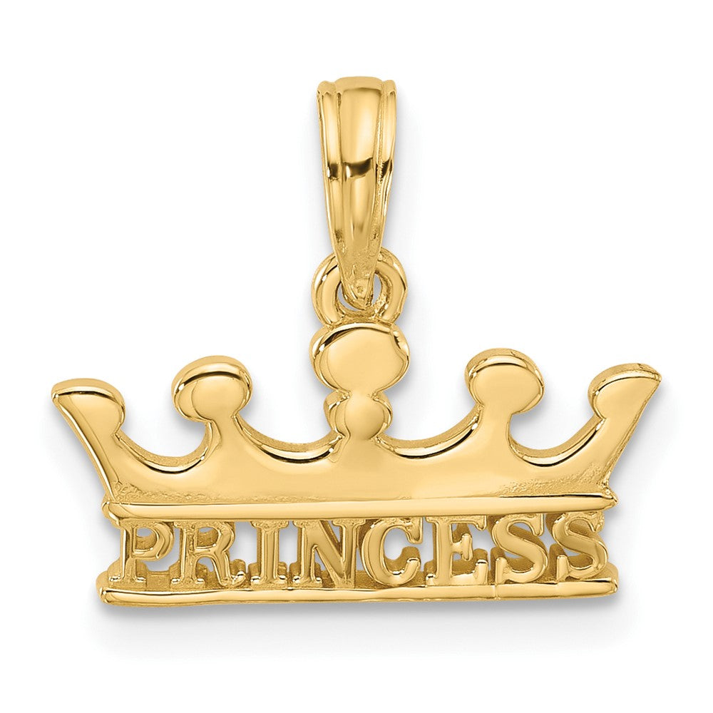 14K Gelbgold Poliert Princess Krone Charm