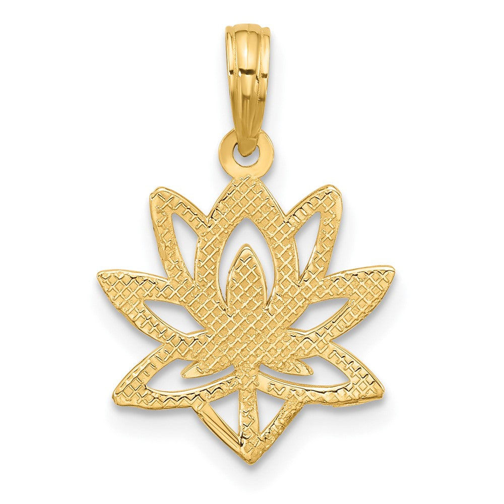 14K Gelbgold Poliert Fantasie Blume Charm