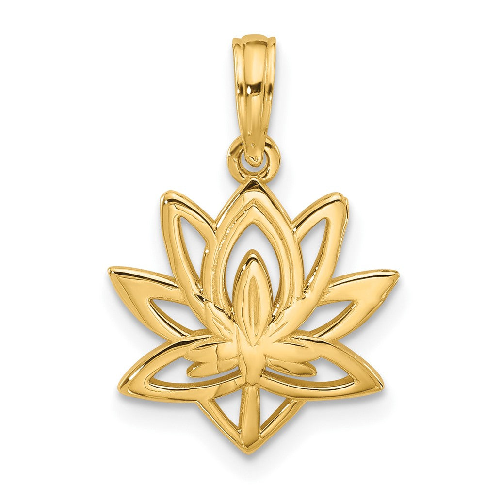 14K Gelbgold Poliert Fantasie Blume Charm