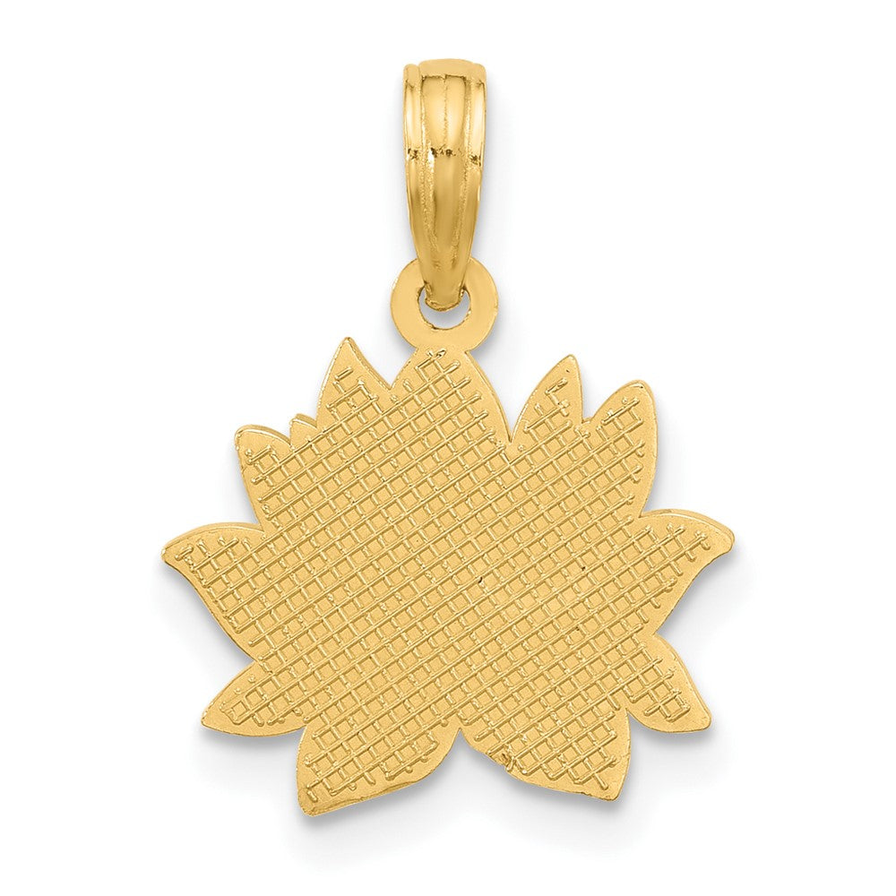 14K Gelbgold Poliert Blume Anhänger