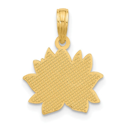 14K Gelbgold Poliert Blume Anhänger