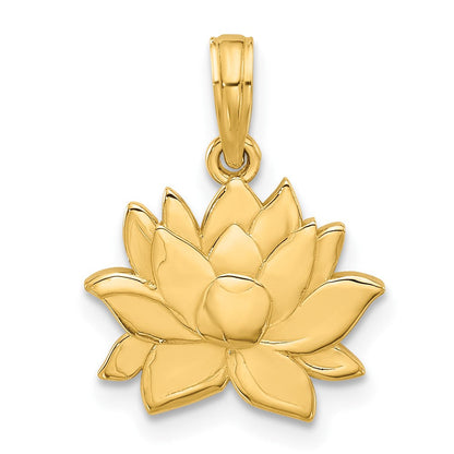 14K Gelbgold Poliert Blume Anhänger