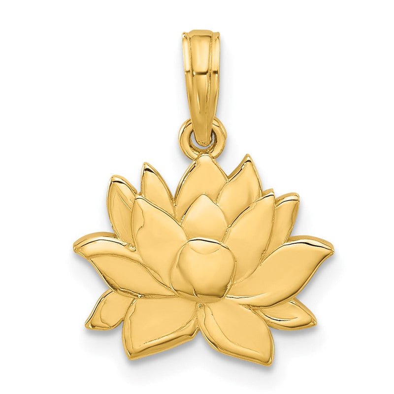 14K Gelbgold Poliert Blume Anhänger