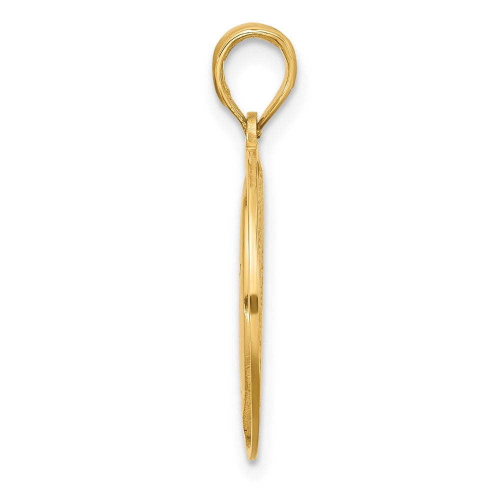 14K Gelbgold Poliert Mond und Sterne Charm