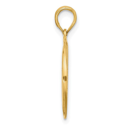 14K Gelbgold Poliert Mond und Sterne Charm