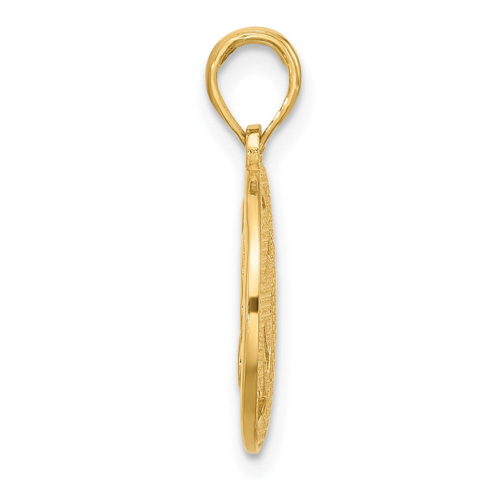 14K Gelbgold Poliert Fantasie Kleeblatt Charm