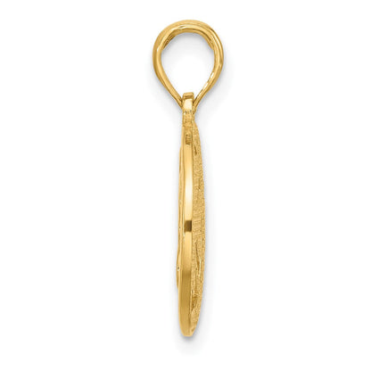 14K Gelbgold Poliert Fantasie Kleeblatt Charm